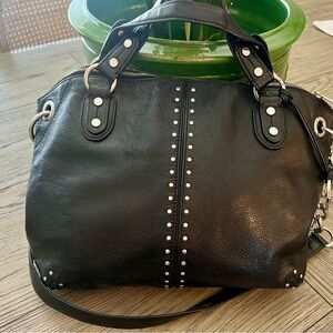 Black Studded Leather Handbag Michael Kors